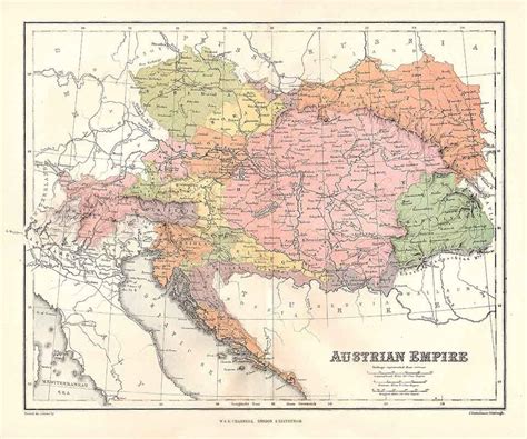 1874 Map Of Austrian Empire Etsy Canada