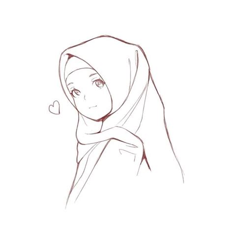 Sketsa Anime Hijab Satu Trik