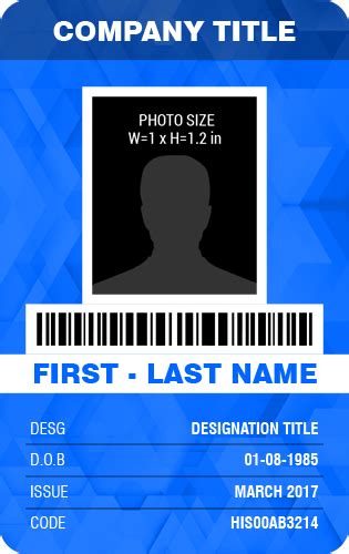 vertical design employee photo id badge templates word