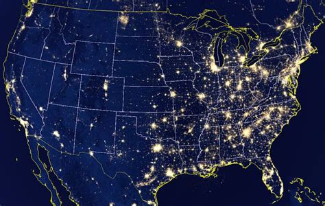 Image Result For Map Of United States At Night From Space Stunning