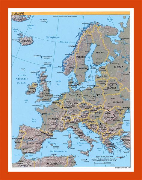 Political Map Of Europe 2003 Maps Of Europe  Map Maps Of The