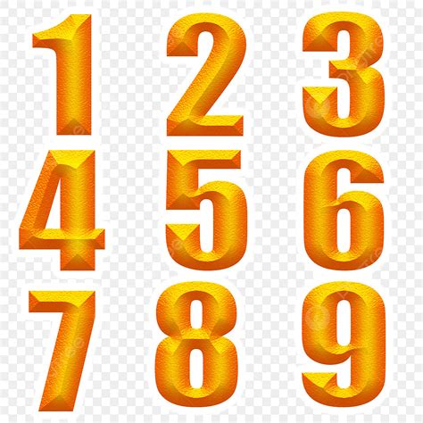 3d Numbers Clipart Png Images Yellow 3d Number Numbers Yellow 3d