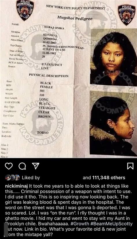 Nicki Minaj Shares Throwback Mugshot & Addresses Her Past Criminal