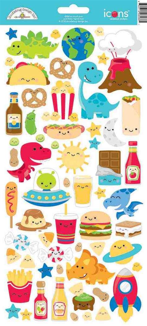 Doodlebug So Much Pun Too Icons Scrapbook Stickers