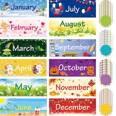 Buy 48 Pieces Holiday Monthly Headliners Set 12 Months Of The Year