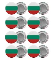 Bulgaristan Bayrağı Çanta Rozeti Seti 8 Adet En Büyük Boy 5 8cm İğneli Broş