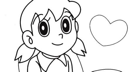 Sketsa Gambar Shizuka Untuk Belajar Mewarnai Anak Imagesee