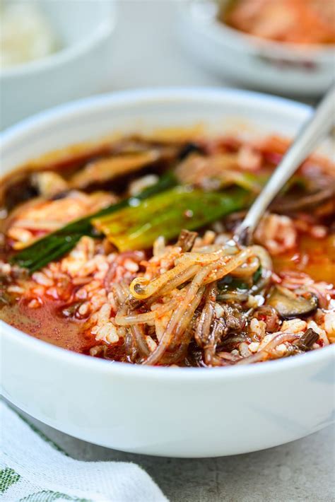 Yukgaejang Spicy Beef Soup With Vegetables Korean Bapsang