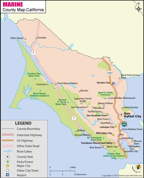 Marin County Map Map Of Marin County California