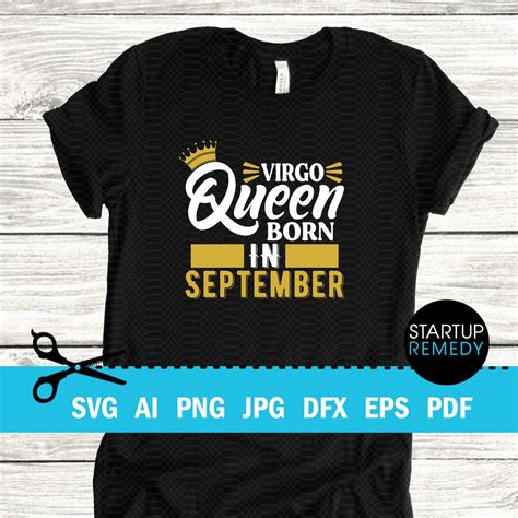 A Queen Was Born In September Svg Virgo Svg Zodiac Svg Virgo Girl