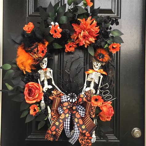 Mr Bones, Skeleton Wreath, Halloween Porch Decor,Spooky Wreath, Mr ...