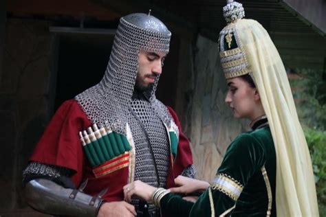 Circassian Warriors Costume National Armoury Green Velvet Dress