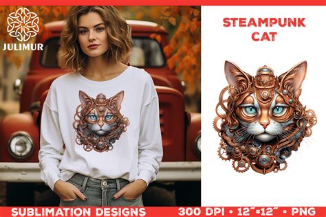 Steampunk Feline Sublimation Design Graphic By Julimur2020 · Creative