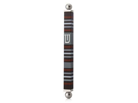 Buy Square Tube Mezuzah With Red Stripes By Dorit Judaica Israel