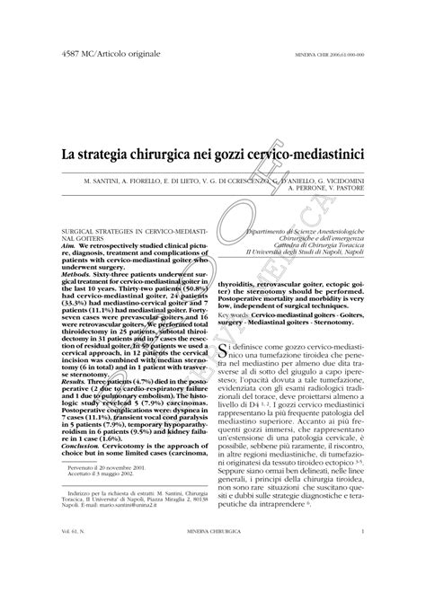 PDF Surgical Strategies In Cervico Mediastinal Goiters