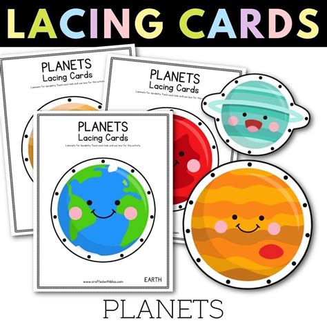 Planets Lacing Cards Planets Printable Solar System Fine Motor Activity Fine Motor Printable