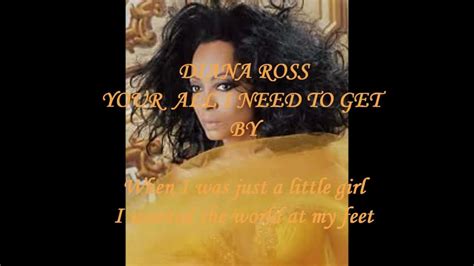 Diana Ross Youre All I Need To Get By Lyrics Vinyl 1982 Youtube