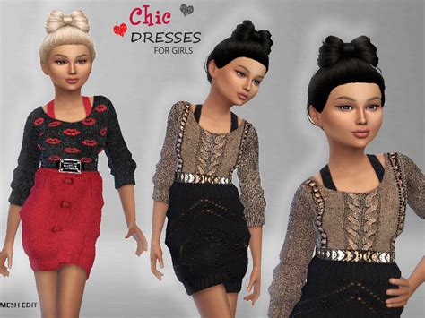 Chic Dresses For Girls The Sims 4 Catalog