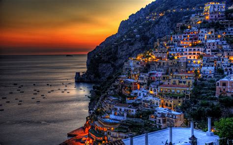 Desktop Wallpapers Positano Italy Hdri Mountain Sunrises And Sunsets