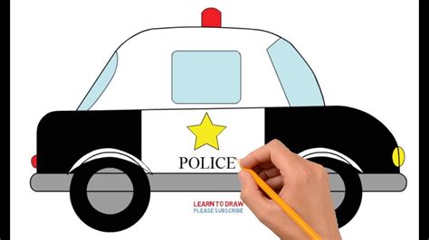 How To Draw A Police Car Step By Step Easy For Kids Youtube