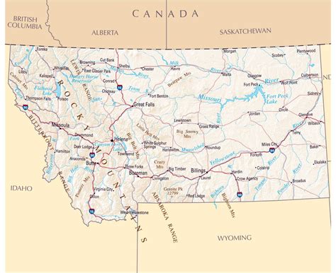 Highway Map Of Montana And Idaho