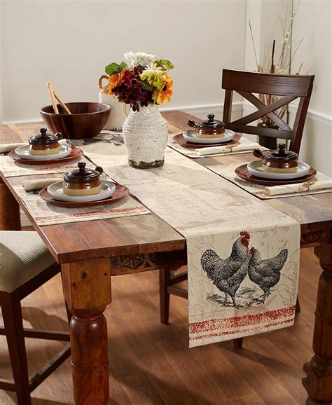 Find new table & kitchen linens for your home at joss & main. Farmhouse Rooster Table Linens | Kitchen table decor, Red ...