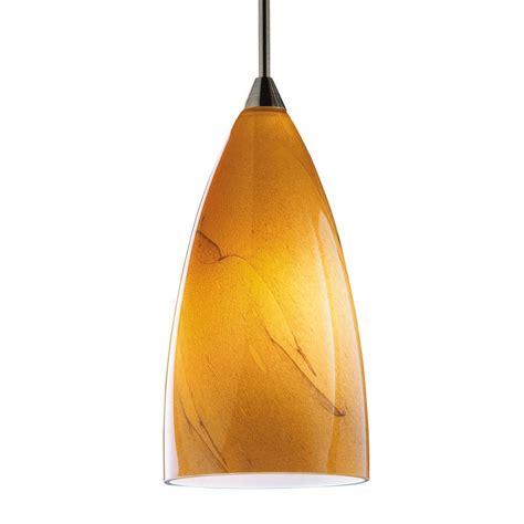 Shop Kendal Lighting 7 In H 4 In W Amber Swirl Art Glass Teardrop Pendant Light Shade At