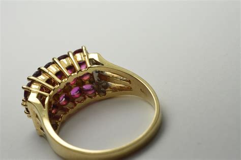 ladies vintage 14k yellow gold ladies vintage ruby and diamond ring band size 7 25 ebay