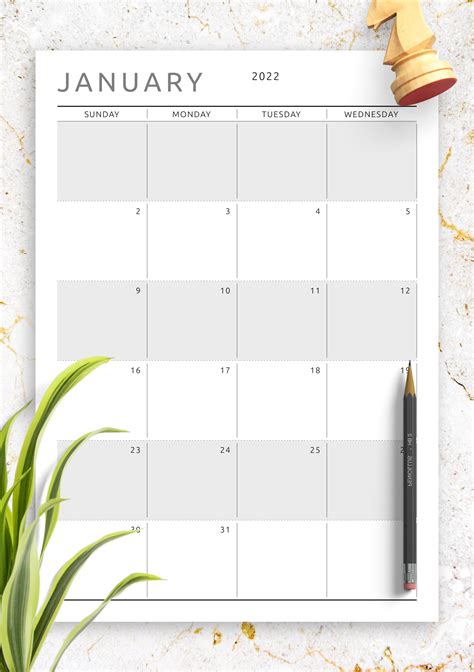 Download Printable Dated Monthly Calendar Original Style Pdf