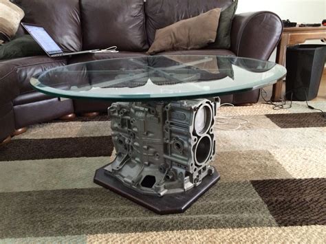 This is my butcher bock coffee table diy project! Subaru engine table | Engine table, Engine house, Table
