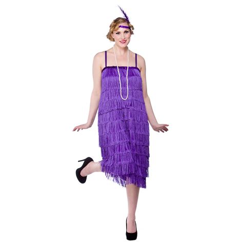 1920s Fringed Flapper Purple Longer Style Fantasy World