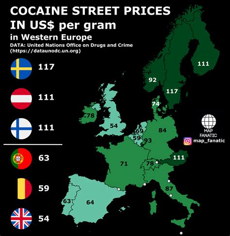 Gram price is up 0.7% in the last 24 hours. Cocaine Street Prices in US$ per gram in Western Europe ...