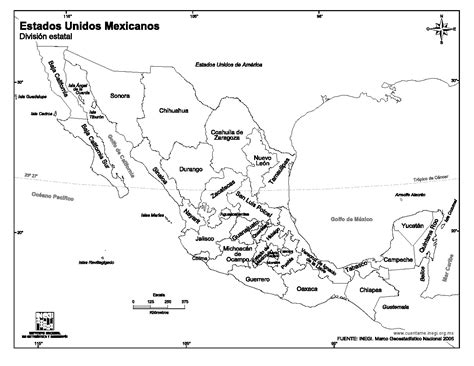 Mapa Para Imprimir De México Mapa De Estados Unidos Mexicanos Inegi De