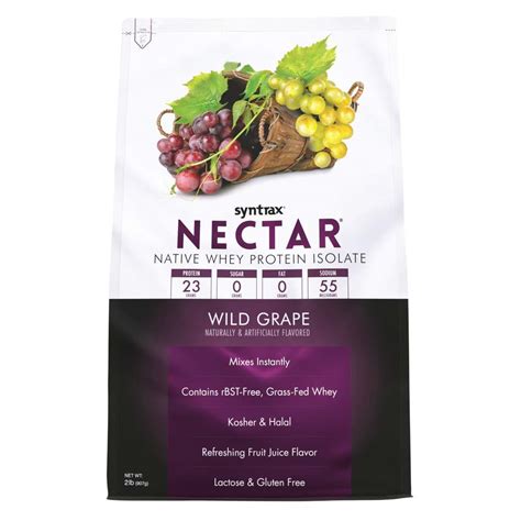 Nectar Whey Protein Isolate Wild Grape 907g Syntrax Uninatural