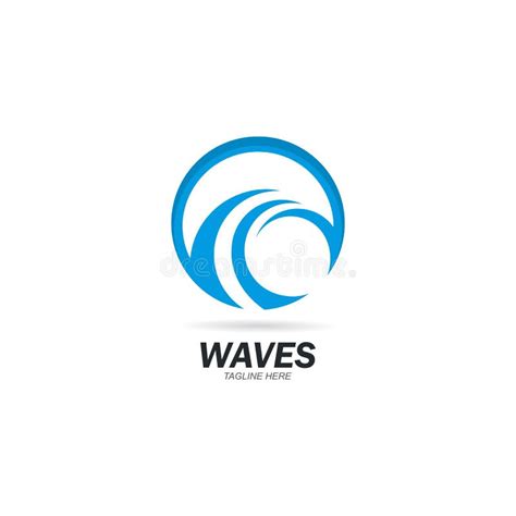 Water Wave Symbol And Icon Logo Template Stock Vector Illustration Of