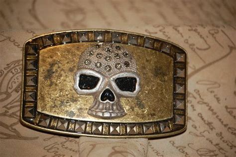 Large Vintage Skull Belt Buckle Etsy Skull Belt Buckle Belt