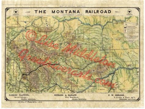 78 Montana Railroad 1899 Vintage Mapvintage Map Artmontana Etsy
