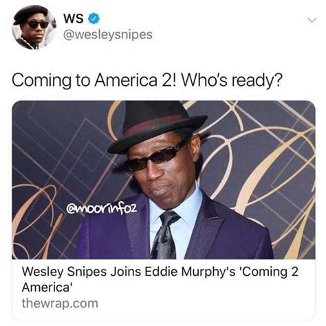 We all have wesley snipes's cell phone number, and i know we are all itching to use it. dopl3r.com - Memes - WS @wesleysnipes Coming to America 2 ...