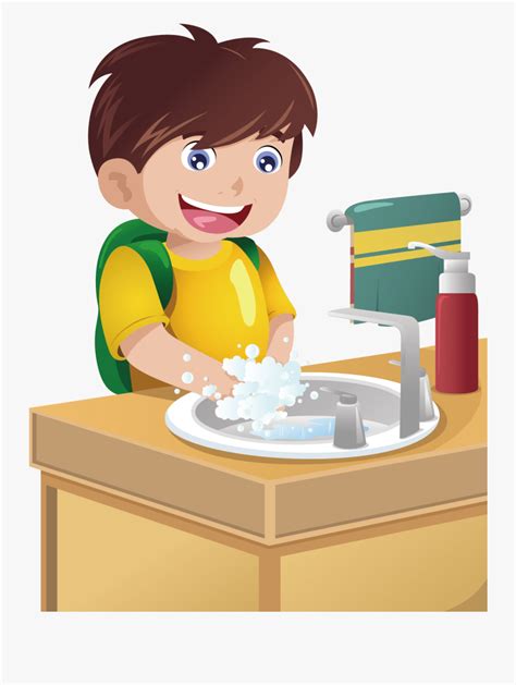 Boy Washing His Hands Cartoon Free Transparent Clipart Clipartkey