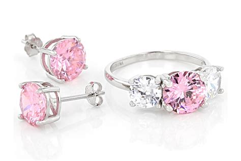 Bella Luce 1150ctw Pink And White Diamond Simulants Rhodium Over