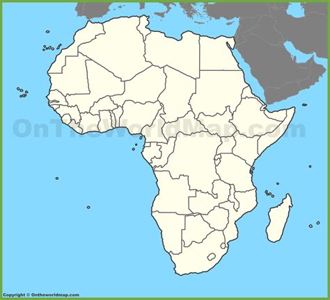 Africa Empty Map Blank Physical Map Of Africa Create Your Own