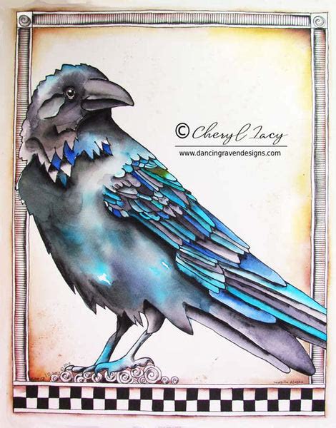 Blue Raven Art Print Dancing Raven Designs