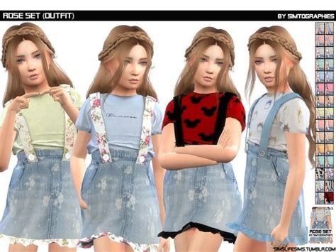 Simtographies Rose Set Outfit Sims 4 Children Sims 4 Toddler