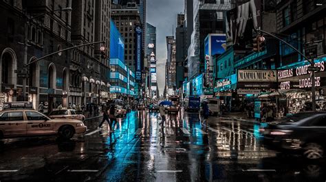 City New York City Rain Cityscape Wallpapers Hd Desktop And Mobile