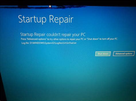 Blue Screen Startup Repair Couldnt Repair Your Pc Log File Is Blank