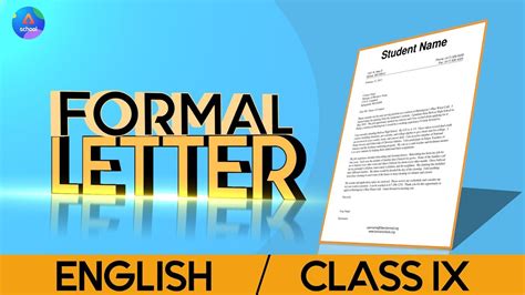 Class 9th English How To Write A Formal Letter Youtube