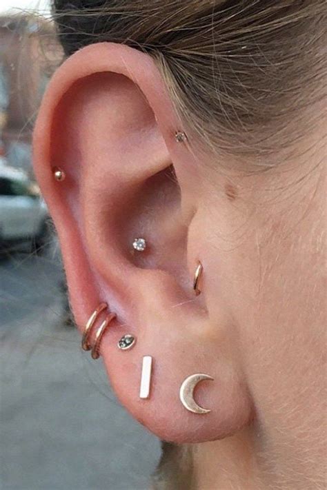 My mother had a second ear piercing when she was about 50 years old. Steal These 30 Ear Piercing Ideas | Cool ear piercings ...
