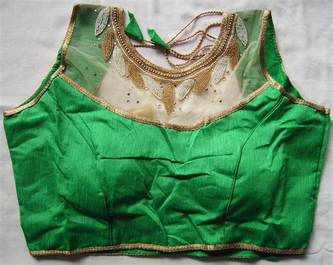 Worked Saree Blouse Green Bl Simply Sarees Melbourne