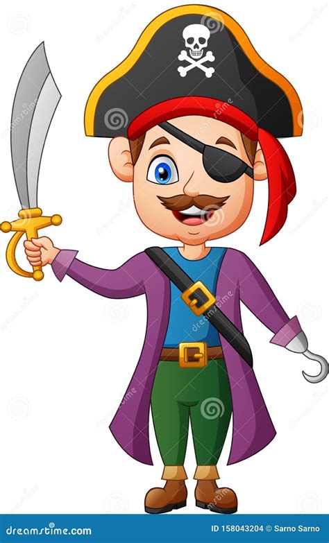 Happy Pirate Emoji With A Hat Cartoon Vector 115843507