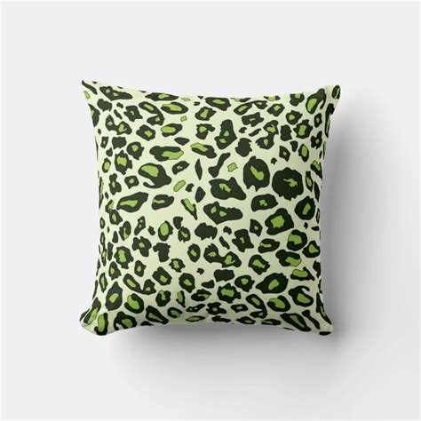 Green Leopard Print Throw Pillow Zazzle